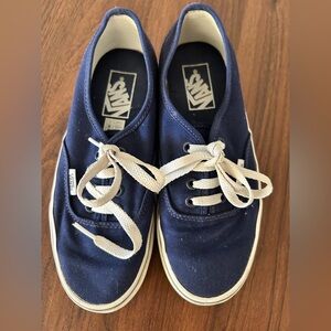 Vans Dark Blue Canvas Shoes, classic unisex canvases